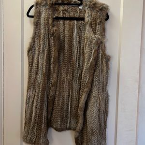 Dylan Grey Rabbit fur vest